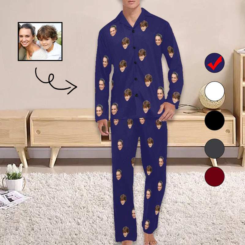 [Up To 5 Faces] Custom Face Pajama Sets Men's Personalized Sleepwear