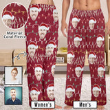 Flannel Pajama Pants Coral Fleece Custom Face Pajamas Lights Soft Pajama Pants For Christmas