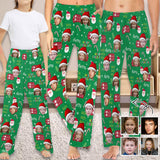 Custom Face Pajamas Green Soft Pajama Pants For Christmas Pajama Pants with Faces