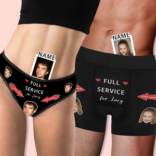 Custom Couple Matching Lingerie Briefs Full Service Personalized Face Underwear For Couple Gifts Made for You Gift