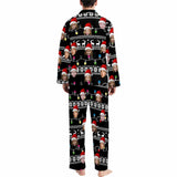 Custom Face Pajamas Sets Black Christmas Family Matching Nightwear Custom Pjs