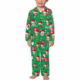 Custom Face Pajamas Sets Green Christmas Family Matching Nightwear Custom Pjs