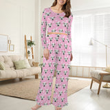 Custom Face Pajamas Women's Round Neck Pocket Long Sets Personalized Sleepwear Loungewewar