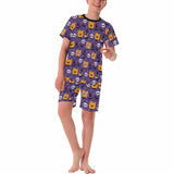 8-15Y Kid's  Halloween Pajamas Purple Custom Sleepwear Personalized Short Pajama Set For Boys&Girls