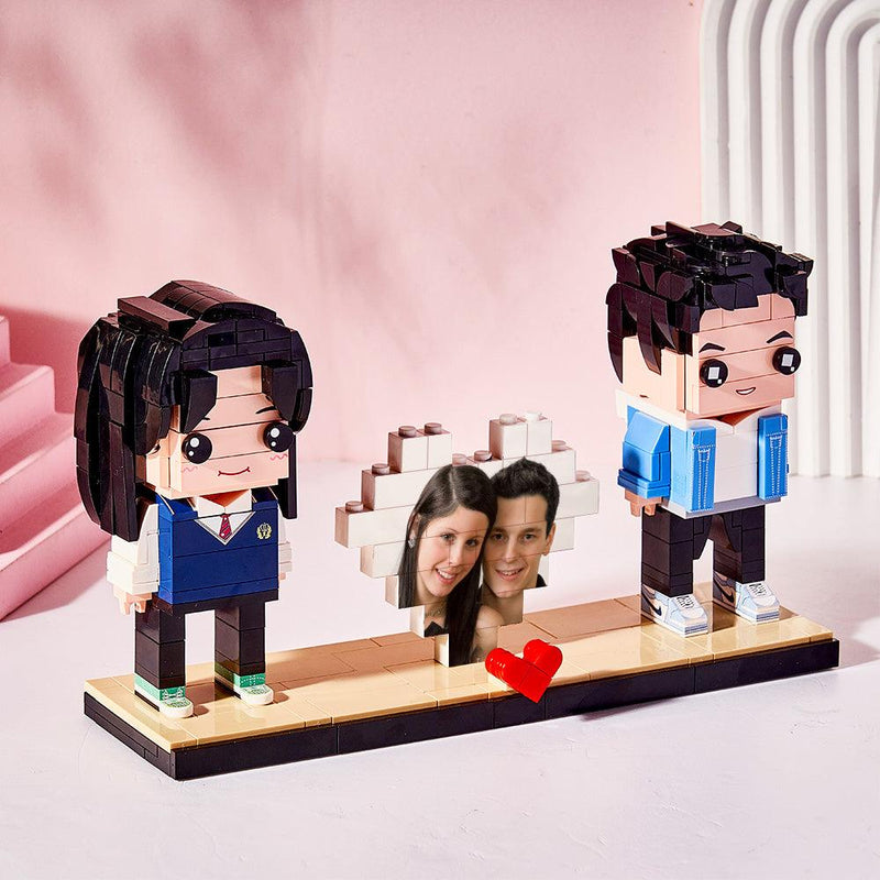 Custom Brick Figures & Block Photo Puzzle Fully Body 2 People Custom Brick Figures Personalized Brick Figures