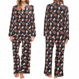 Halloween Custom Face Women's Long Pajama Set Personalized Sleepwear