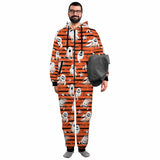 Halloween Onesie Jumpsuits Flannel Fleece Pajamas Hooded Onesie with Pocket