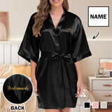 Custom Text&Name  Women's Imitation Silk Nightgown Birthday Robe Birthday Princess Robe Spa Party