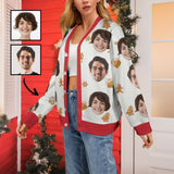 Custom Face Ugly Christmas Cardigan Ugly Sweater Photo Season's Greetings Gift For Family