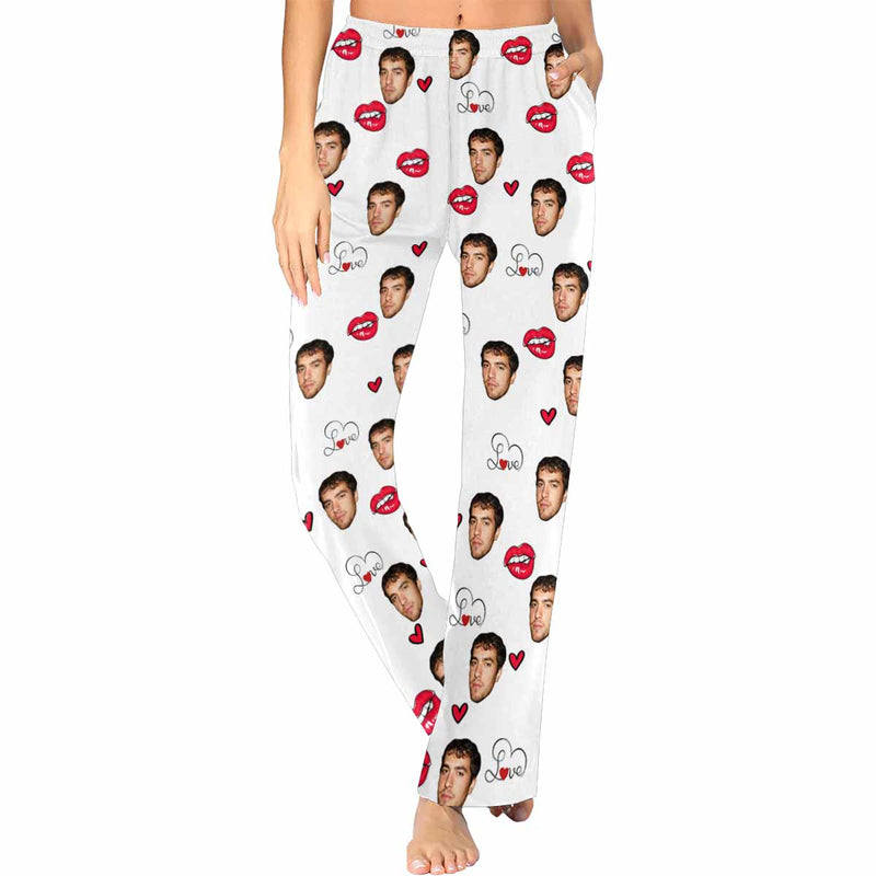 Custom Face Pajama Pants Sexy Sleepwear for Women & Men Valentine's Day Gift For Her Him