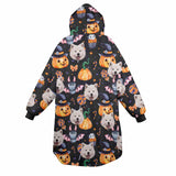 Wearable Blanket Hoodie Custom Faces Oversized Hoodie for Women Men Kids Personalized Fleece Blanket Photo Gifts For Halloween