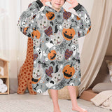 Wearable Blanket Hoodie Custom Faces Oversized Hoodie for Women Men Kids Personalized Fleece Blanket Photo Gifts For Halloween