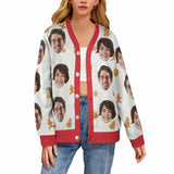 Custom Face Ugly Christmas Cardigan Ugly Sweater Photo Season's Greetings Gift For Family