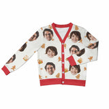 Custom Face Ugly Christmas Cardigan Ugly Sweater Photo Season's Greetings Gift For Family