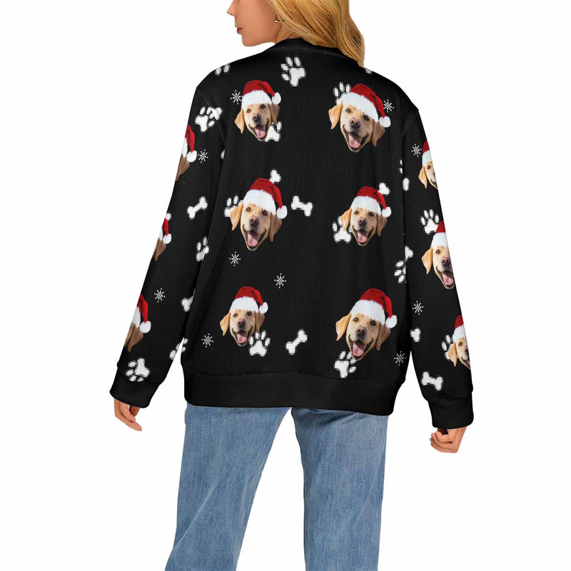 Custom Dog & Cat Ugly Christmas Cardigan Ugly Sweater Photo Season's Greetings Gift For Family