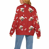 Custom Dog & Cat Ugly Christmas Cardigan Ugly Sweater Photo Season's Greetings Gift For Family