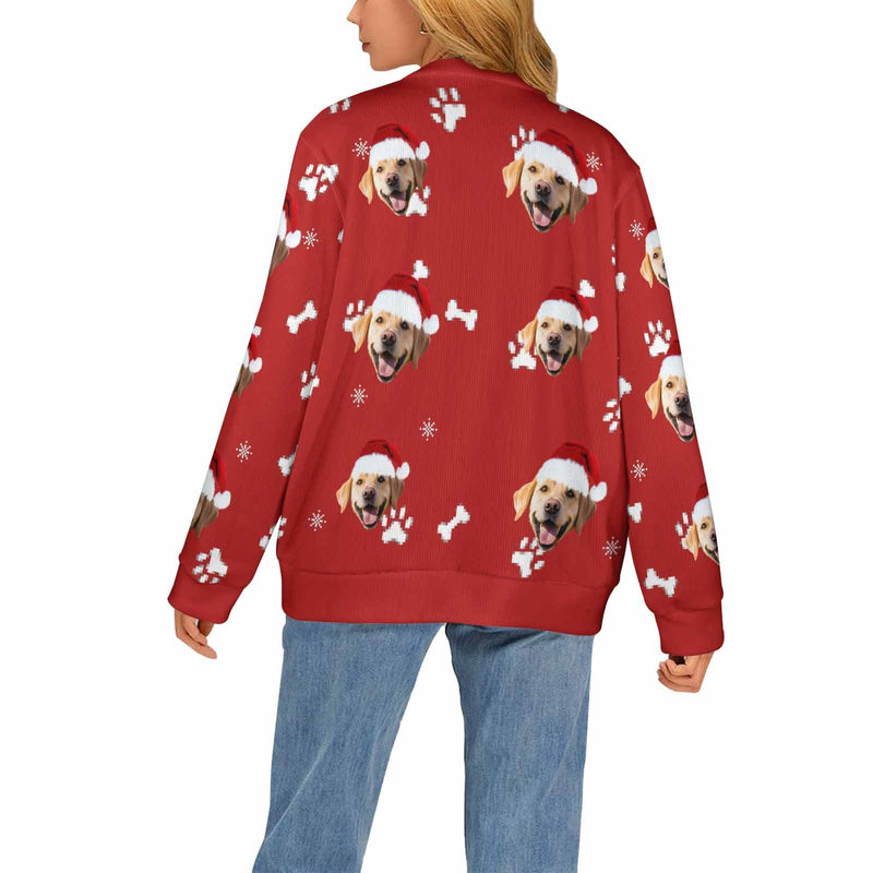 Custom Dog & Cat Ugly Christmas Cardigan Ugly Sweater Photo Season's Greetings Gift For Family