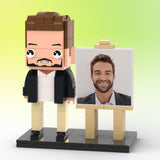 Full Body Customizable 1 Person Custom Brick with Frame Figures Small Particle Block Toy Brick Me Figures Gifts for Him