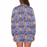 Custom Face Pajama Bats Women's Short Sleeve Loungewear Halloween Pajama Set