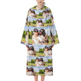 Custom Face Flannel Covered Robe Unisex Blanket Sleepwear Personalized Pajama