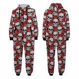 Halloween Onesie Jumpsuits Flannel Fleece Pajamas Hooded Onesie with Pocket