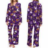 Halloween Custom Face Women's Long Pajama Set Personalized Sleepwear