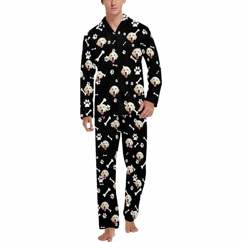 Custom Face Pajama Sets Personalized My Pet Dog Face Sleepwear for Men