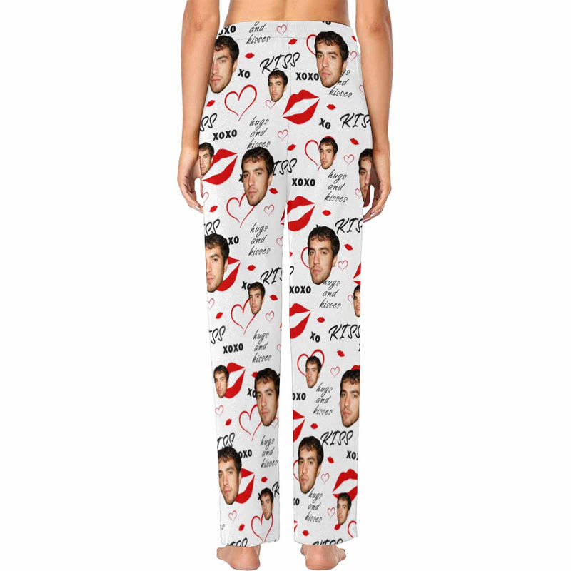 Custom Face Pajama Pants Lips Sleepwear for Women & Men Valentine's Day Gift For Her Him