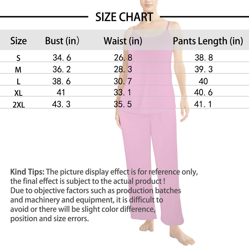 Custom Face Women Cami Top & Long Pants Pocket Pajama Sets Personalized Face Loungewear