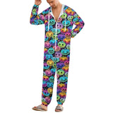 Halloween Onesie Jumpsuits Flannel Fleece Pajamas Hooded Onesie with Pocket