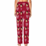 Custom Face Pajama Pants Hearts Sleepwear for Women & Men Valentine's Day Gift For Her Him