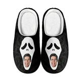 Halloween Custom Face Skeleton Cotton Slippers For Adult&Kids Personalized Non-Slip Slippers Warm House Shoes