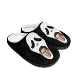 Halloween Custom Face Skeleton Cotton Slippers For Adult&Kids Personalized Non-Slip Slippers Warm House Shoes