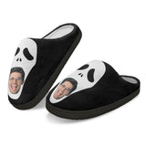 Halloween Custom Face Skeleton Cotton Slippers For Adult&Kids Personalized Non-Slip Slippers Warm House Shoes