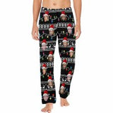 Custom Face Pajamas Black Soft Pajama Pants For Christmas Pajama Pants with Faces