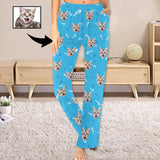 Custom Face Pajama Pants Cat Smiley Face Sleepwear for Women