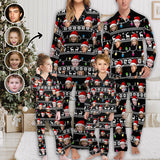 Custom Face Pajamas Sets Black Christmas Family Matching Nightwear Custom Pjs