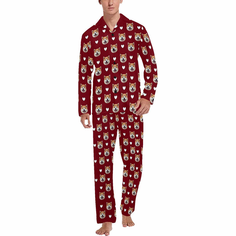 Custom Face Pajama Sets Pet Face on Men's Sleepwear Pajamas with Pet Picture