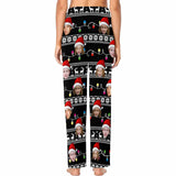 Custom Face Pajamas Black Soft Pajama Pants For Christmas Pajama Pants with Faces