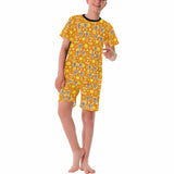 8-15Y Kid's Halloween Pajamas Yellow Custom Sleepwear Personalized Short Pajama Set For Boys&Girls