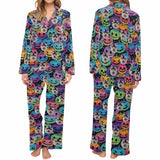 Halloween Custom Face Women's Long Pajama Set Personalized Sleepwear