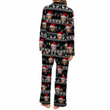 Custom Face Pajamas Sets Black Christmas Family Matching Nightwear Custom Pjs