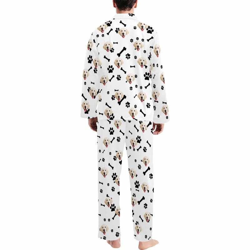 Custom Face Pajama Sets Personalized My Pet Dog Face Sleepwear for Men