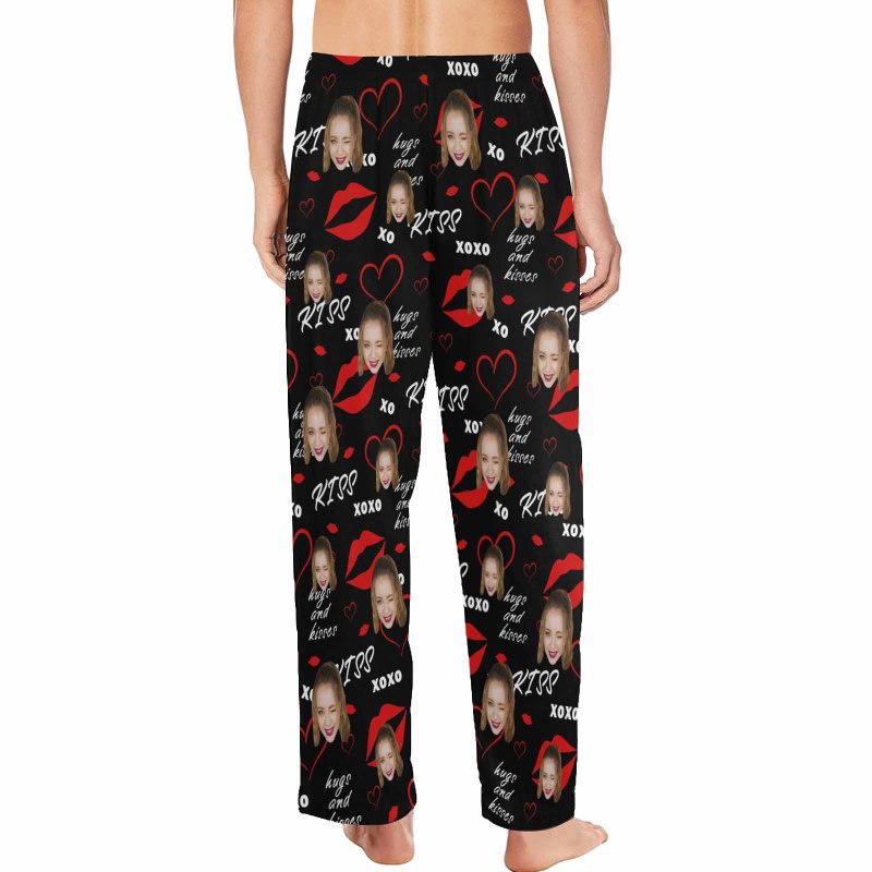 Custom Face Pajama Pants Lips Sleepwear for Women & Men Valentine's Day Gift For Her Him