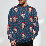 Xmas Special-Custom Mens Ugly Christmas Sweater Personalized Face Sweathirt Jumpers Funny Knitted Pullover Tops Xmas Novelty Sweaters