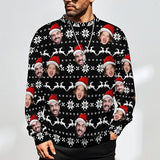 Xmas Special-Custom Mens Ugly Christmas Sweater Personalized Face Sweathirt Jumpers Funny Knitted Pullover Tops Xmas Novelty Sweaters