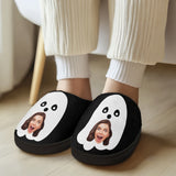 Halloween Custom Face Skeleton Cotton Slippers For Adult&Kids Personalized Non-Slip Slippers Warm House Shoes