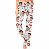 Custom Face Pajama Pants Lips Sleepwear for Women & Men Valentine's Day Gift For Her Him