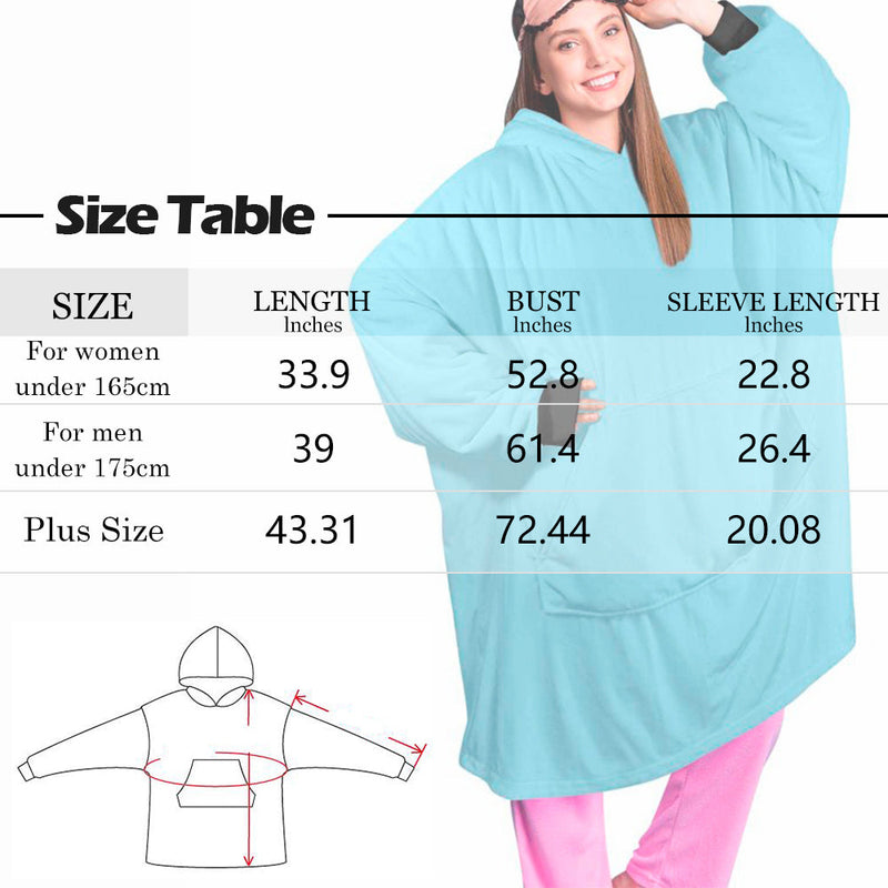 Wearable Blanket Hoodie Custom Faces Oversized Hoodie for Women Men Kids Personalized Fleece Blanket Photo Gifts For Halloween