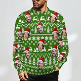 Xmas Special-Custom Mens Ugly Christmas Sweater Personalized Face Sweathirt Jumpers Funny Knitted Pullover Tops Xmas Novelty Sweaters